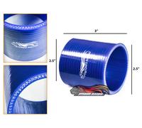 2.5 " Silicone Calze / Aspirazione/Turbo /Intercooler Tubo Dritto Raccordo Blu