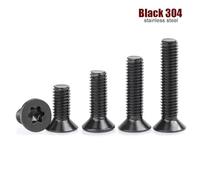2/50 pezzi Bullone a sei lobi in acciaio inossidabile 304 nero GB2673 M1.6 M2 M2.5 M3 M4 M5 M6 M8 M10 Vite a testa svasata piatta a sei lobi Torx(25mm,50pcs M1.6)