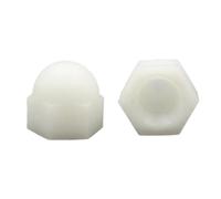 2-50 pezzi M3 M4 M5 M6 M8 M10 M12 M14 M16 M18 M20 Dadi a cupola con cappuccio a ghianda in plastica nera e bianca, dadi esagonali(White,M18 (2pcs))