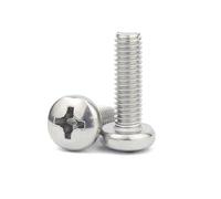 2-50 Pz M1.6 M2 M3 .5 M4 M5 M6 M8 GB818-85 304 In Acciaio Inox Croce Pan Testa Tonda Allunga Vite Bullone Lunghezza = 3-100mm(5mm,50pcs M3)