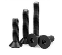 2-50pcs Bullone a testa piatta esagonale con esagono incassato M2 .5 M3 M4 M5 M6 M8 M10 M12 DIN7991 Vite a brugola svasata in acciaio al carbonio nero(M3,8mm (50pcs))