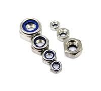 2-50pcs DIN985 316 A4-70 Stainless Steel Nylock Locknut Hex Hexagon Nylon Insert Self Locking Nut M2.5 M3 M4 M5 M6 M8 M10 M12 M14 M16(10pcs M8)