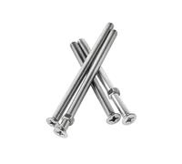 2-50pcs M1/M1.2/M1.4/M1.6/M2/M2.5/M3/M3.5/M4/M5/M6/M8/M10 acciaio inossidabile 304 set di bulloni allungati con testa incastonata e fessura a croce, M10x80mm