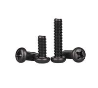2/50Pcs M1 M1.2 M1.4 M1.6 M2 M2.5 M3 M4 M5 M6 M8 M10 GB818 Black 304 Stainless Steel Cross Pan Round Head Screw Bolt(22mm,10pcs M5)