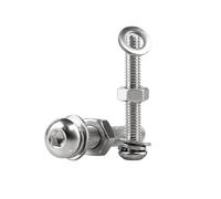 2-50pcs M2/M2.5/M3/M4/M5/M6/M8/M10/M12 acciaio inossidabile 304 set di bulloni con testa rotonda e fessura esagonale interna, M6x65mm