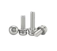 2-50pcs M2/M2.5/M3/M4/M5/M6/M8 Viti macchina con testa bottone a fessura incrociata in acciaio al carbonio con rondelle, M4x6mm
