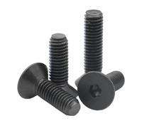 2-50pcs M2 M2.5 M3 M4 M5Black 304 Stainless Steel Hex Hexagon Socket Flat Countersunk Head Screw Bolt(5mm,M3 x50pcs)