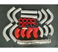 2" 51mm HOSE 12 PZ Tubo Alluminio Universale Turbo Boost Intercooler pipe Rosso
