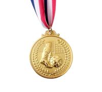 2,54 pollici medaglie di metallo del modello di calcio con il nastro del collo della competizione premio medaglia doppio lato sport incontro premio per bambini sport riunione