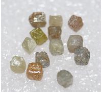 2,55 CT 3,0-4,0 MM CUBI CONGO NATURALI GREZZI DIAMANTE SFUSO COLORE MISTO NON...