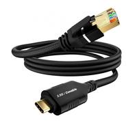 2.5G USB C al cavo Ethernet 15 FT, ad alta velocità USB C al cavo di rete | Collegato direttamente, alluminio, intrecciato, USB-C a CAT6 FTP compatibile con MacBook, iPad Pro, XPS, Surface Pro