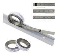2.5M-0-2.5M, Argento, 1 x Regole metriche, Strisce di traccia autoadesive, per sega a mitra, metro a nastro, righello di scala, da centro a destra a sinistra, 2.5M-0-2.5M, Argento