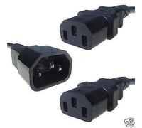 2.5m IEC Bollitore Splitter Duplicato Cavi C13 C14. Computer Alimentazione Cavo