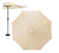 2.5m Patio Umbrella Replacement Canopy - Polyester 250x250cm Beige Or Blue 8 Ribs For Center Pole Market Umbrella - Outdoor Garden Sun Shade Cloth Cover
