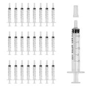 2.5ML Siringa di Plastica Senza Ago, 36 Pezzi Siringhe Sterili per Misurazione di Liquidi, Siringa di Plastica con Tappi per Misurazione Dei Liquidi & Annaffiatura