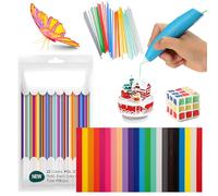 2,5mm Filamento di Plastica Colorato 3D PCL 110 Pezzi, 22 Colori Filamento per penna 3D, Filamento Accessori Penna 3D per 3D Doodler, 5 Ricariche di Penna 3D per Ogni Colore, Ciascuna Lunga 15 cm