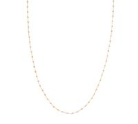 2.5mm Taglio Diamante Perlina Stazioni Catenina 14K Vero Oro Rosa