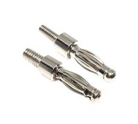 2/5PCS 4mm Spina a banana con filettatura 3mm/4mm for montaggio a pannello M3/M4 Bullone montato non isolato Spine Adattatore connettore(M3,2pcs)