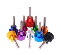 2/5PCS Vite ad alette in alluminio M3 M4 m5 m6 Testa zigrinata in alluminio filettatura in acciaio inox Stringere a mano le viti ad alette(Light blue,M4X15 5pcs)