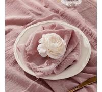 2/6/12 pezzi Tovaglioli di stoffa con frange di colore unito, lavabili e riutilizzabili, adatti per picnic, matrimoni, San Valentino, appuntamenti, decorazione della casa 13" L x 13" L (32 x 32 cm)Pol