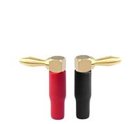 2/6/8/12/24 pezzi Spina a banana Connettore audio Placcato oro Cavo 'altoparlante ad angolo retto Vite Cavo 'altoparlante audio Spine jack(2 Pieces)