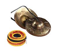 2,6 in/6,5 cm tibetano meditazione Tingsha piatto campana ciondolo campane Mindfulnee Decor Nepal Y0H4 bronzo buddista tibetano