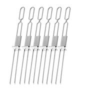 2-6 pezzi di forchette for barbecue semiautomatiche, utensili for, portatili, da campeggio, picnic, 2 teste, spiedini(6PCS)