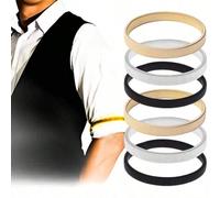 2/6 pezzi Ferma-maniche, Bracciale elastico in metallo, Polsini per maniche antiscivolo, Unisex, Estate, Festival Tagli UnicaColore unicoLega di rame