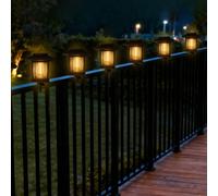 2/6 pezzi Luci da giardino a energia solare per casa in miniatura, adatte per giardino, cortile, balcone di appartamento, trampolino e recinzioni rotonde o quadrate. Queste luci per recinzioni offrono