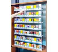 2-6 Strati Sigaretta Espositore Mensola, Portasigarette A Parete, Vetrina in Acrilico, Espositore Portatile Trasparente Pusher, Espositore Sigaretta Automatico, One Color, 92x10x56cm