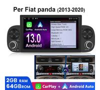 2+64 Per Fiat Panda 2013-2020 Androi13 Carplay Bluetooth GPS Navi Autoradio WIFI