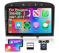【2+64G】Hodozzy Carplay Autoradio per Peugeot 308/408 2010-2013,9 Pollici Touchcreen Stereo auto Bluetooth Vivavoce con Android Auto/Mirror Link/WiFi/GPS/RDS/FM/USB+Telecamera Retromarcia