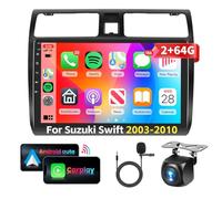 【2+64G】Podofo 10 "Autoradio per Suzuki Swift 2003-2010 Wireless Carplay Android Auto Bluetooth HIFI, FM/RDS Radio 2 Din Android 13 con Wifi/GPS+AHD Backup Camera+2 USB+MIC