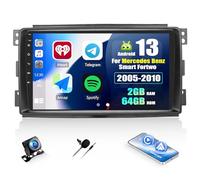 [2+64G]SIXWIN Android 13 Autoradio con CarPlay/Android Aut/Mirror link per Mercedes Benz Smart Fortwo 2005-2010, 9 Pollici Schermo Navigatore con WiFi GPS Bluetooth RDS FM EQ USB SWC+Telecamera