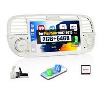 [2+64G] SIXWIN Android 13 Autoradio con CarPlay/Android/Mirror Link per FIAT 500 2007-2015, 7" TouchScreen Schermo Navigatore WiFi RDS FM USB Bluetooth-bianco