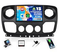 [2+64GB] SIXWIN Autoradio Android 13 con CarPlay/Android Auto/Mirror Link per Renault Master/OPEL Movano/Nissan NV400 2010,10.1 Pollici TouchScreen Navigatore WiFi RDS FM Bluetooth+Telecamera