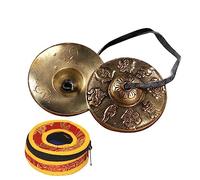 2.6in/6.5cm Meditazione tibetano Tingsha Piatto Campana Mindfulnee Ciondolo tibetano R6e1 Campane Decorazione Bronzo Nepal buddista