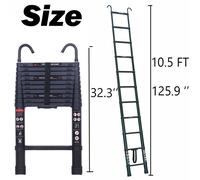 2.6m-6.2m portatile Heavy Duty Multiuso Alluminio Scala Telescopica Allungabile
