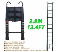 2.6m-6.2m portatile Heavy Duty Multiuso Alluminio Scala Telescopica Allungabile