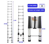 2.6m-6.2m portatile Heavy Duty Multiuso Alluminio Scala Telescopica Allungabile