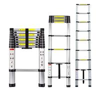 2,6M Telescopica Multiuso in Alluminio, Scala Pieghevole Allungabile 8 Gradini, Portatile, Carico di 150KG, Certificazione EN131
