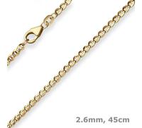 2,6mm Catena a Maglia Panzer Collana Oro 585 Giallo 45cm