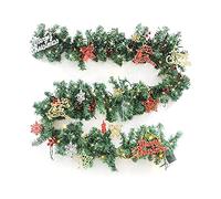 2,7 m 9ft Natale LED Rattan Garland Bacche Rosse Decorativo Albero Artificiale Vine String Luce Home Decor Natale Led Garland