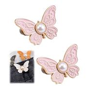 2/7-Pack Detachable Butterfly Clips, Detachable Butterfly Clips, Women Butterfly Buttons Pins for Loose Jeans, Butterfl-y Pant Waist Tightener (D)