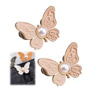 2/7-Pack Detachable Butterfly Clips, Detachable Butterfly Clips, Women Butterfly Buttons Pins for Loose Jeans, Butterfl-y Pant Waist Tightener (F)