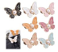 2/7-Pack Detachable Butterfly Clips, Detachable Butterfly Clips, Women Butterfly Buttons Pins for Loose Jeans, Butterfl-y Pant Waist Tightener (Seven Colors)