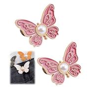 2/7-Pack Detachable Butterfly Clips, Detachable Butterfly Clips, Women Butterfly Buttons Pins for Loose Jeans, Butterfl-y Pant Waist Tightener (E)