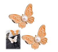 2/7-Pack Detachable Butterfly Clips, Detachable Butterfly Clips, Women Butterfly Buttons Pins for Loose Jeans, Butterfl-y Pant Waist Tightener (C)