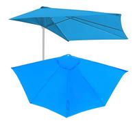 2.7m 5 Costole Mezzaluna Ombrello Di Ricambio, Copertura Di Ricambio Per Balcone, Telo Di Ricambio Per Ombrellone Semicircolare Patio Esterno (Blue)