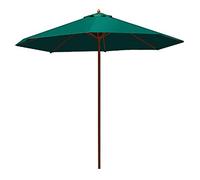 2.7m/8.9ft Octagonal S Umbrella Wooden Garden Parasol Foldable UV Protection Waterproof for Beach/Pool/Patio Te